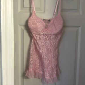 Delicates Large lace sexy night gown. Soft pink
